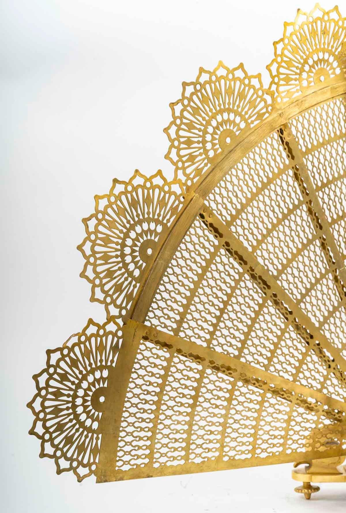 Louis XV Large Napoleon III Period Ormolu Fire Screen. For Sale