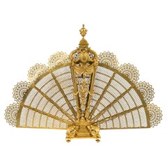 Antique Large Napoleon III Period Ormolu Fire Screen.