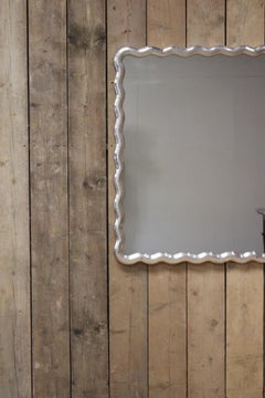 Large Napoleon III Silver Gilt Ripple Frame Mirror