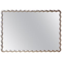 Large Napoleon III Silver Gilt Ripple Frame Mirror