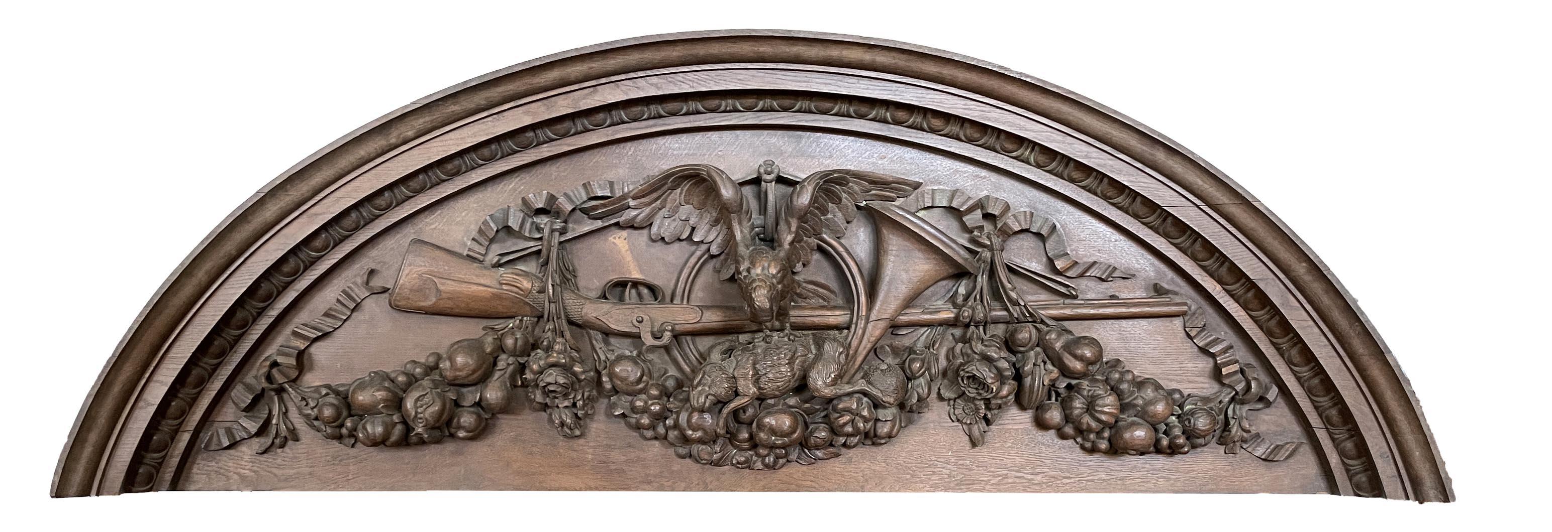 Francese Grande libreria in Oak stile Napoleone III - tema Four Seasons in vendita