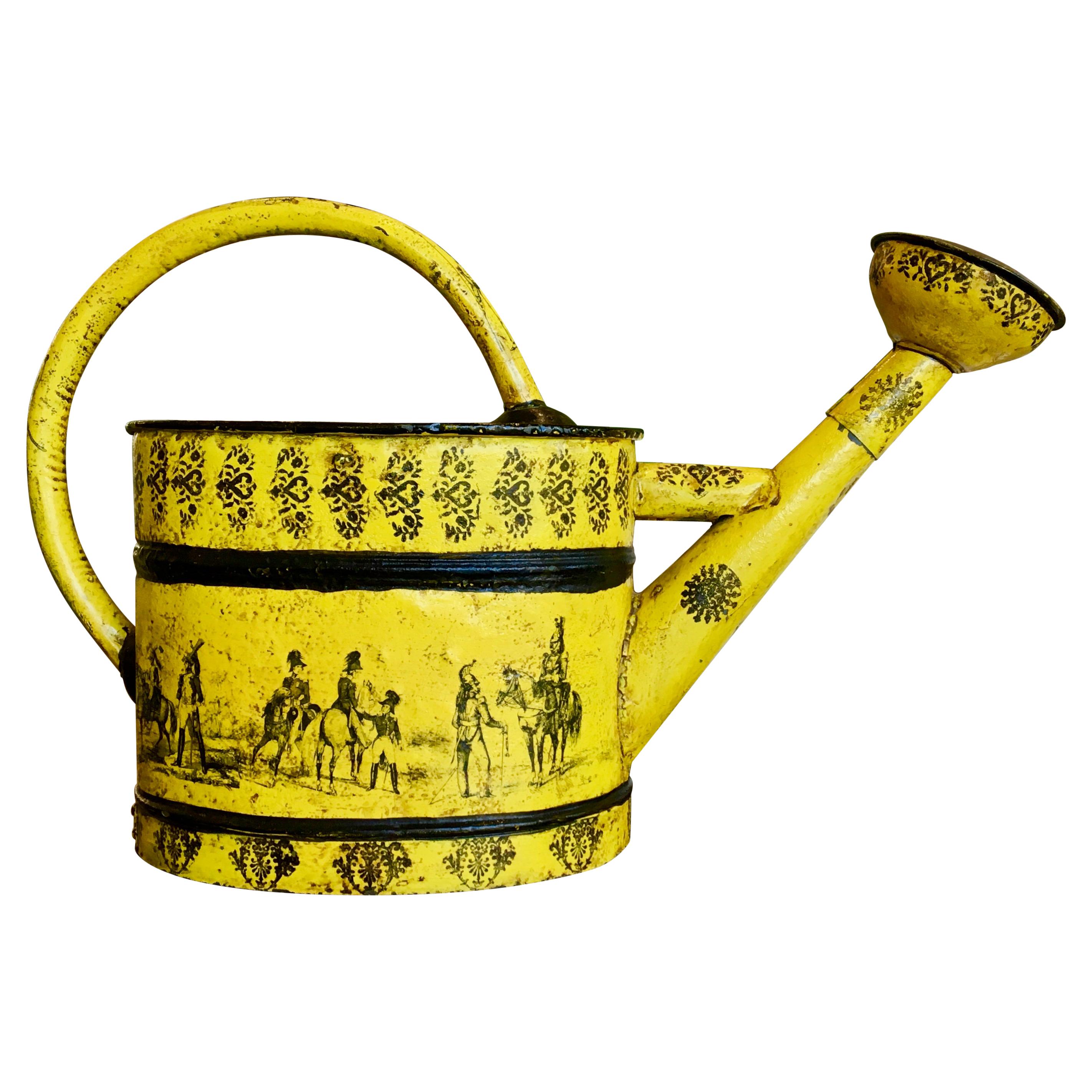Large Napoleon III Yellow Tole Watering Can