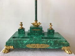 Grand encrier napoléonien en malachite