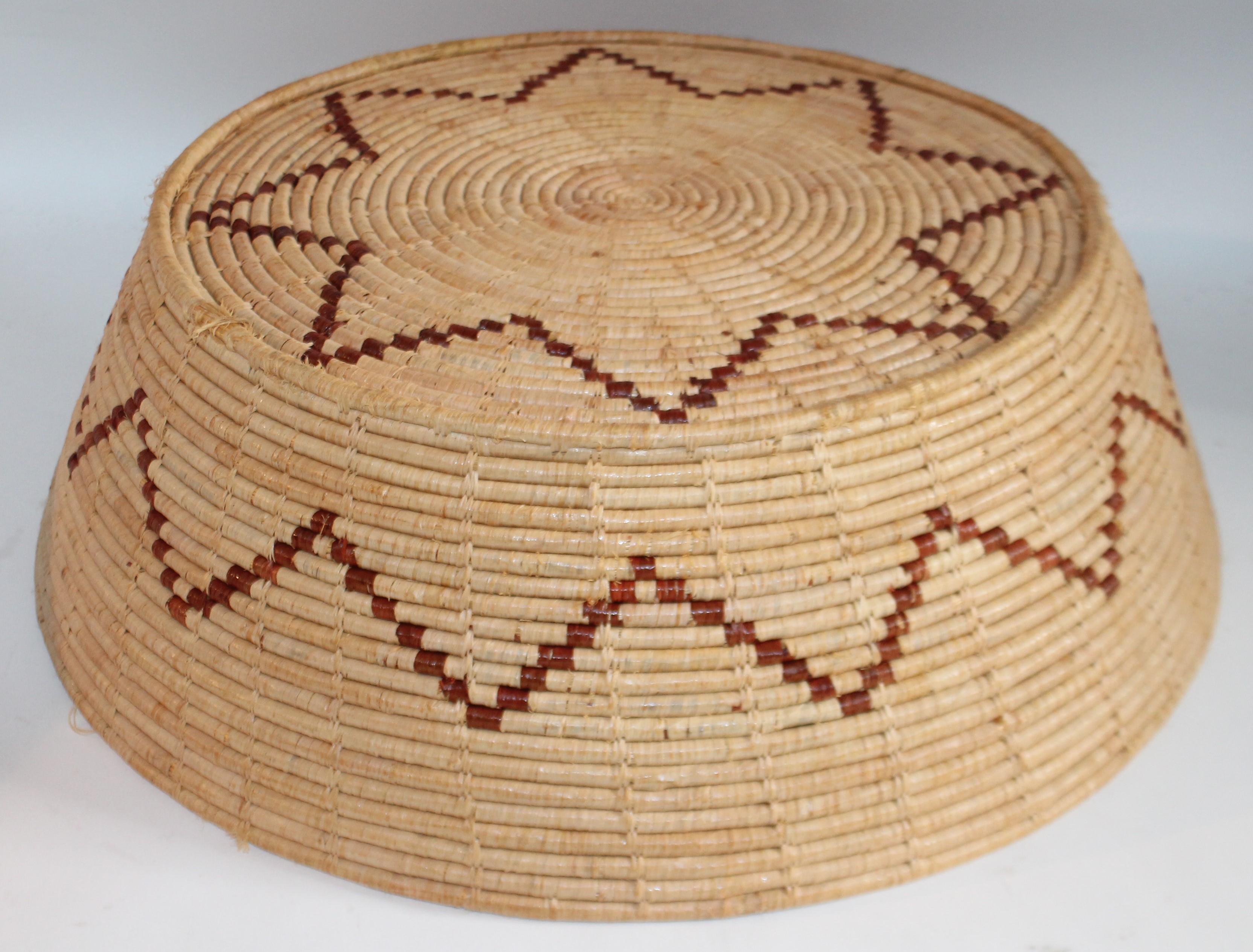 Hand-Crafted Large Native American Basket