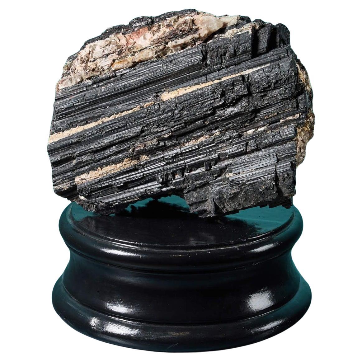 Large Natural Black Tourmaline Mineral Specimen