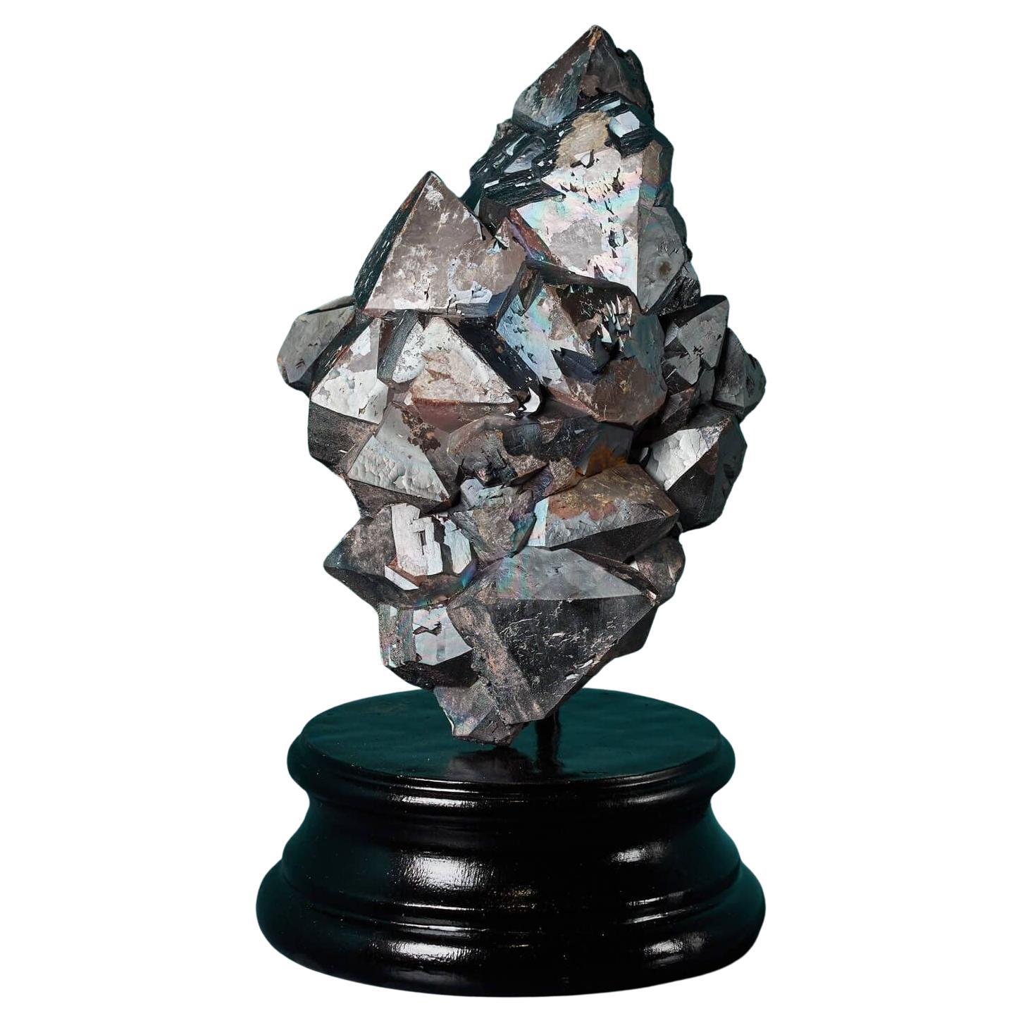 Grand spécimen de grappe de quartz noirnite naturelle