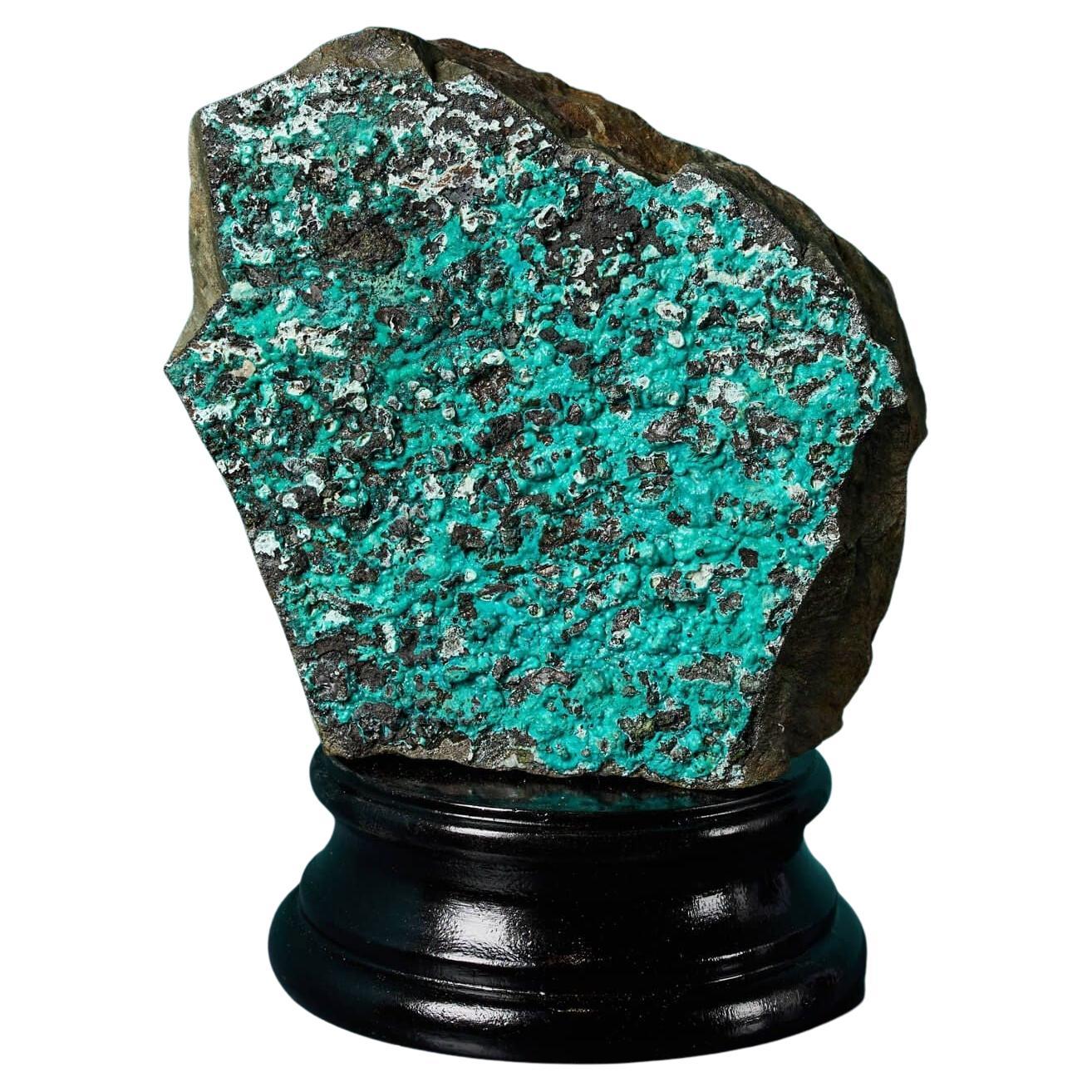Grand spécimen de chrysocolla et de malachite naturelle