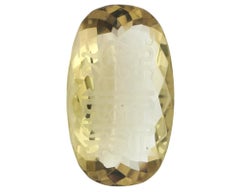 Large Natural Citrine Gemstone W Arabic Script In Box