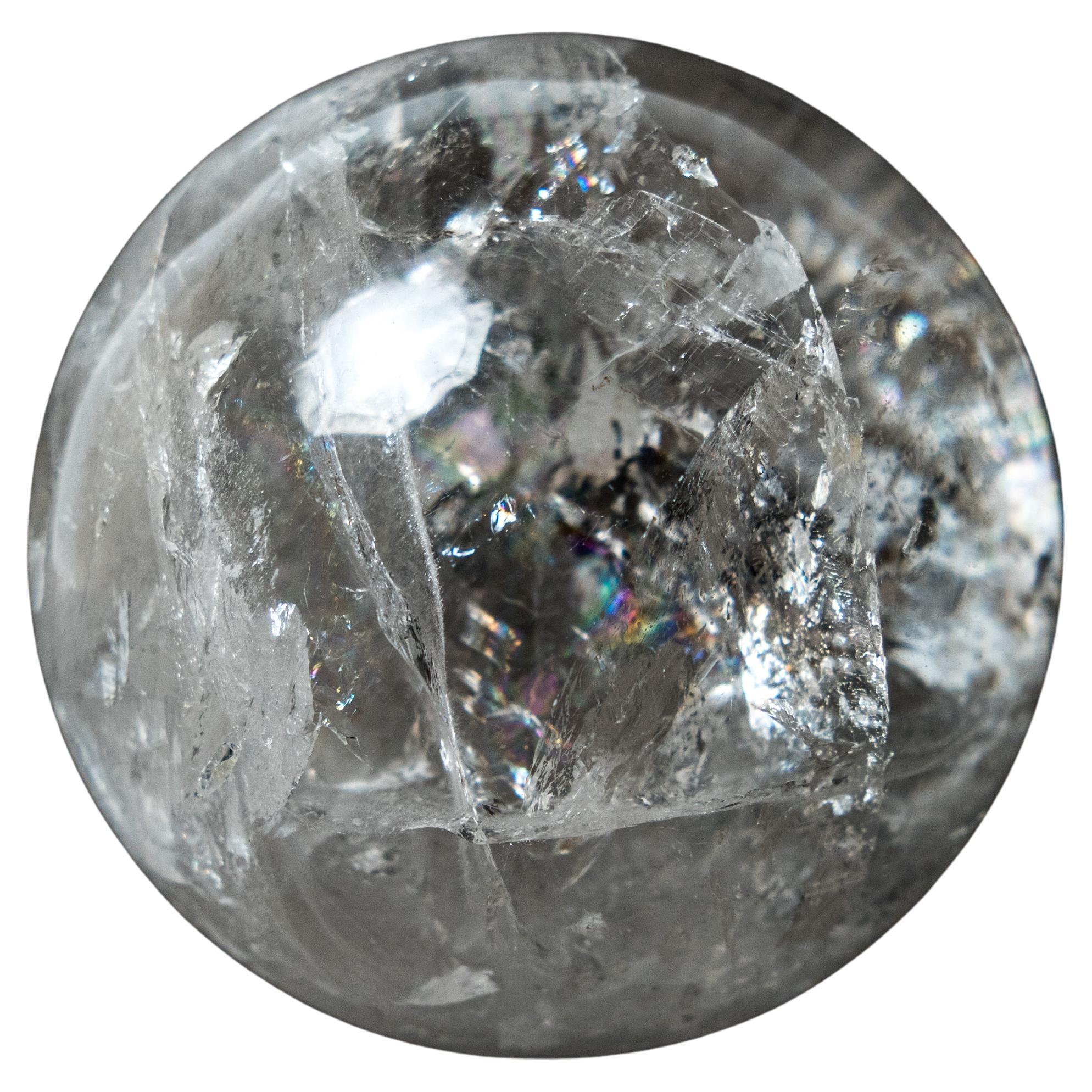 Large Natural Clear Quartz Sphere For Sale