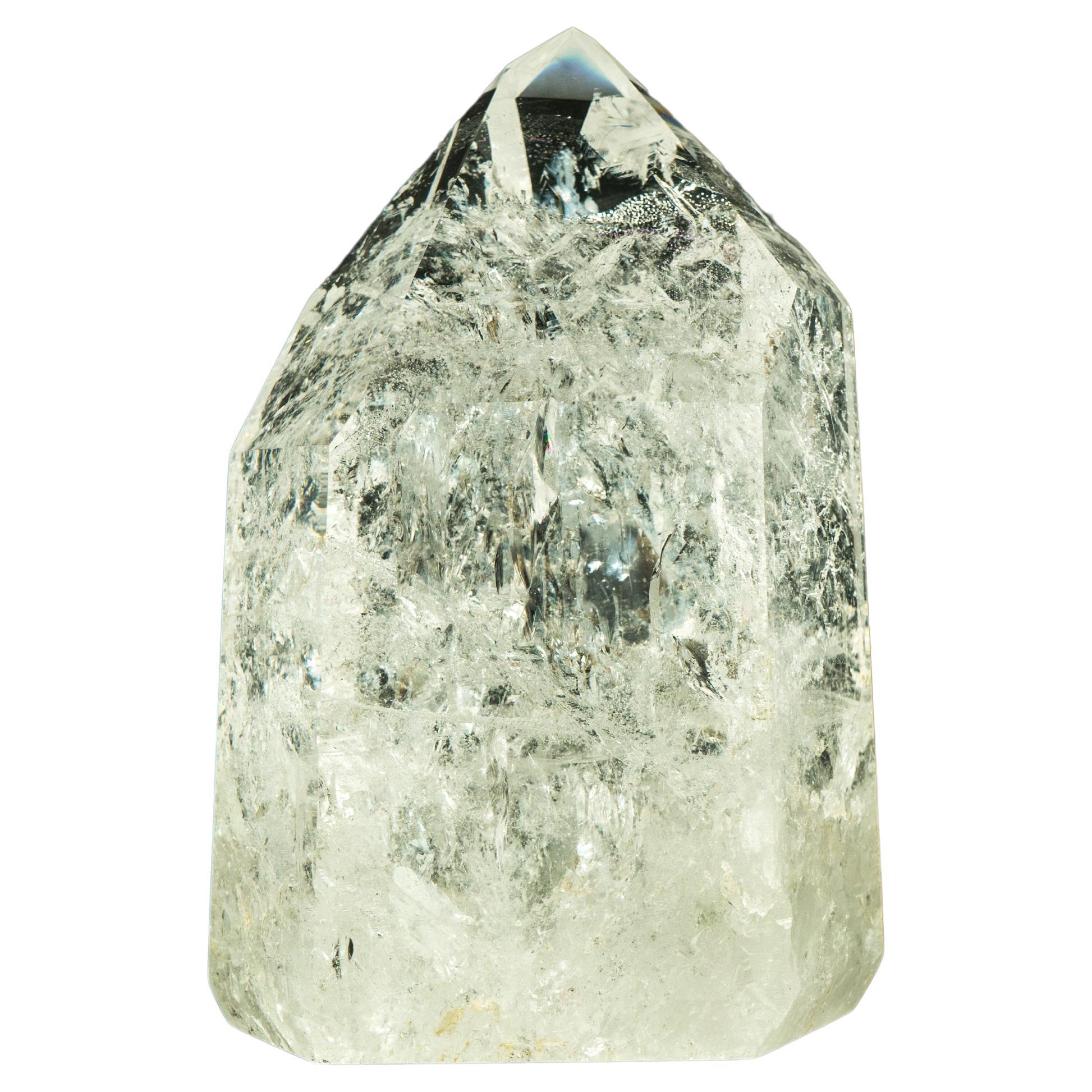 Gran Torre de Cuarzo Transparente Natural con Cristal Transparente de Alto Grado de Diamantina