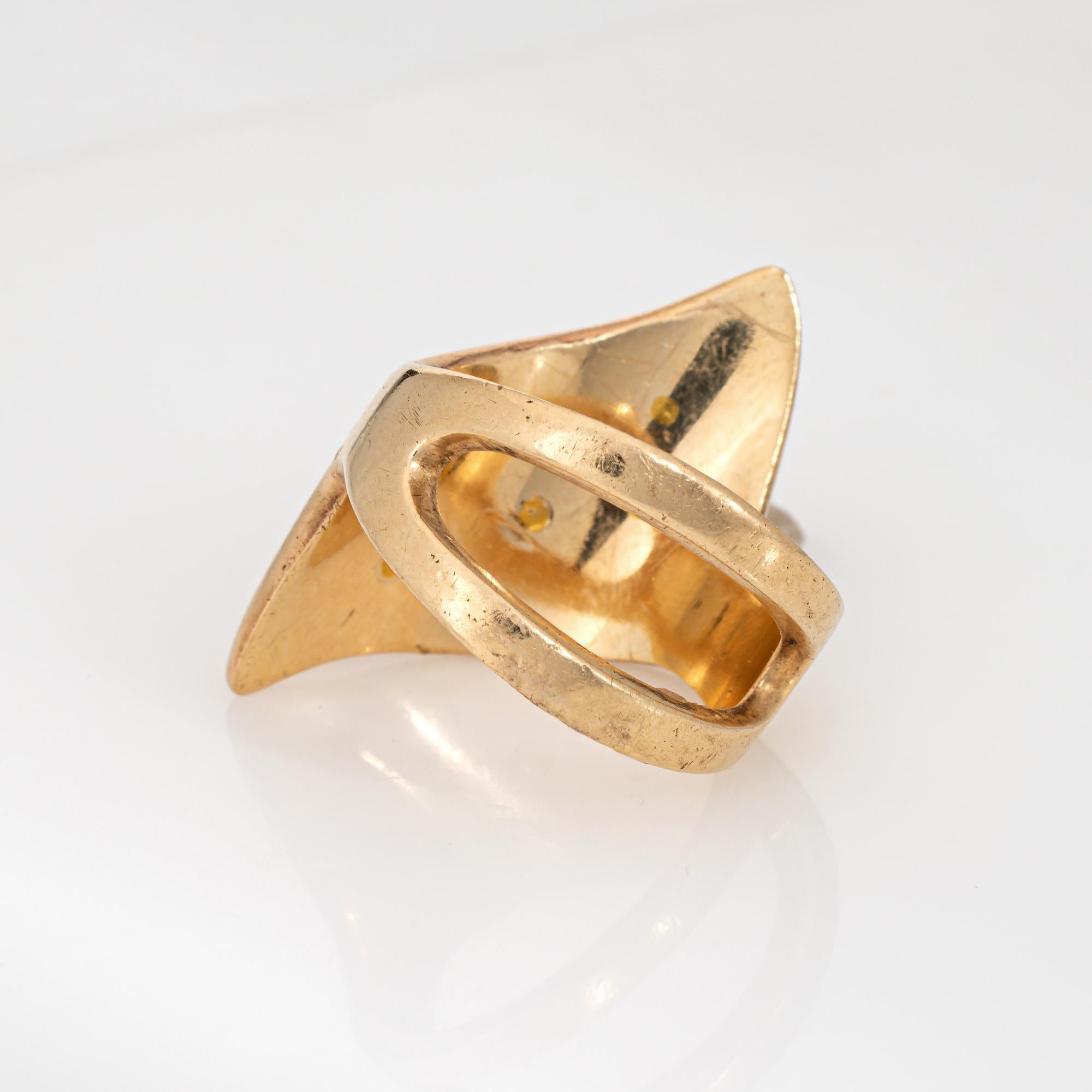 Women's or Men's Large Natural Gold Nugget Ring Sz 8 14k Yellow Gold Estate Fine Jewelry 22k 24k For Sale