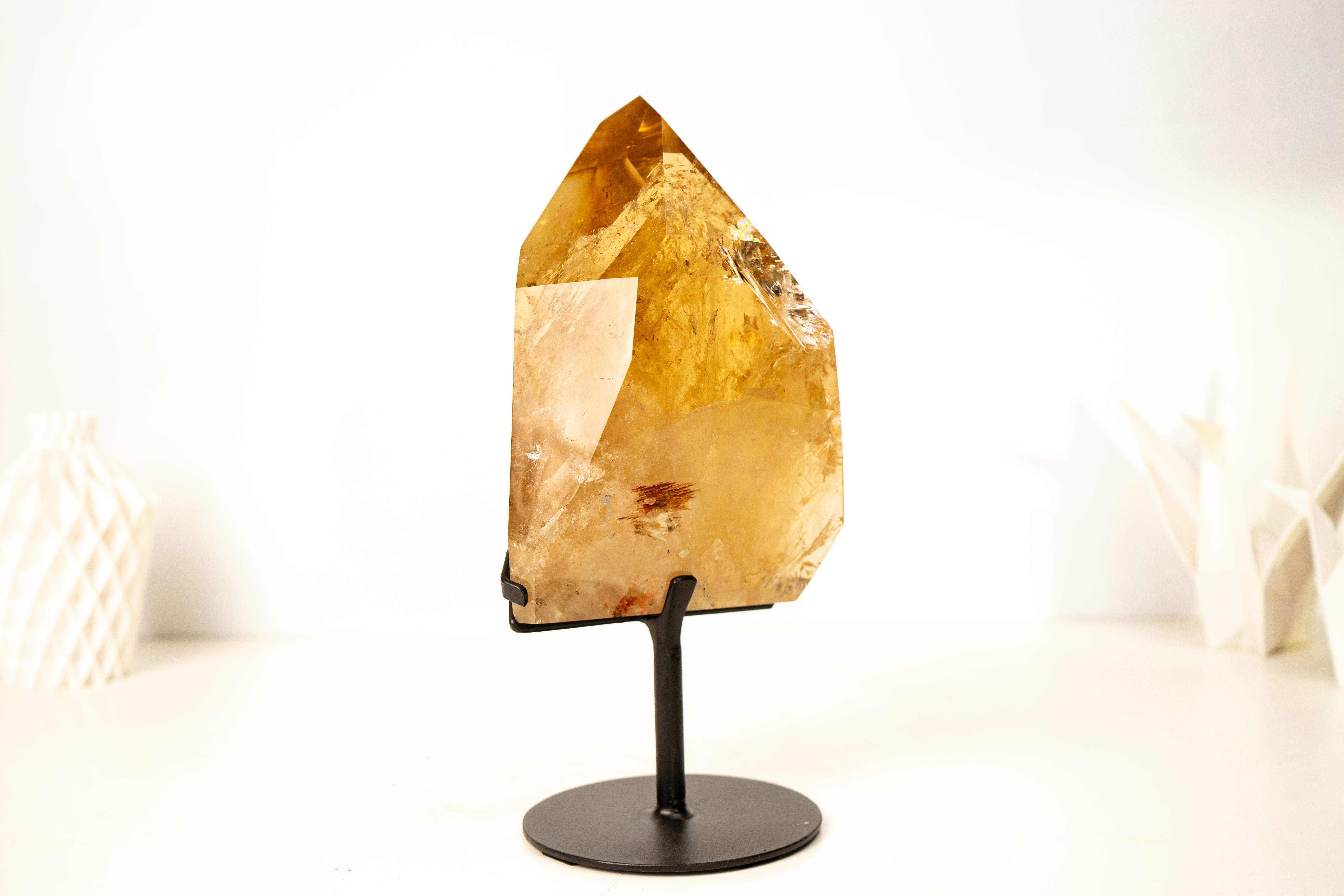 Großer natürlicher goldener Honig Citrin Kristall Punkt im Angebot 5