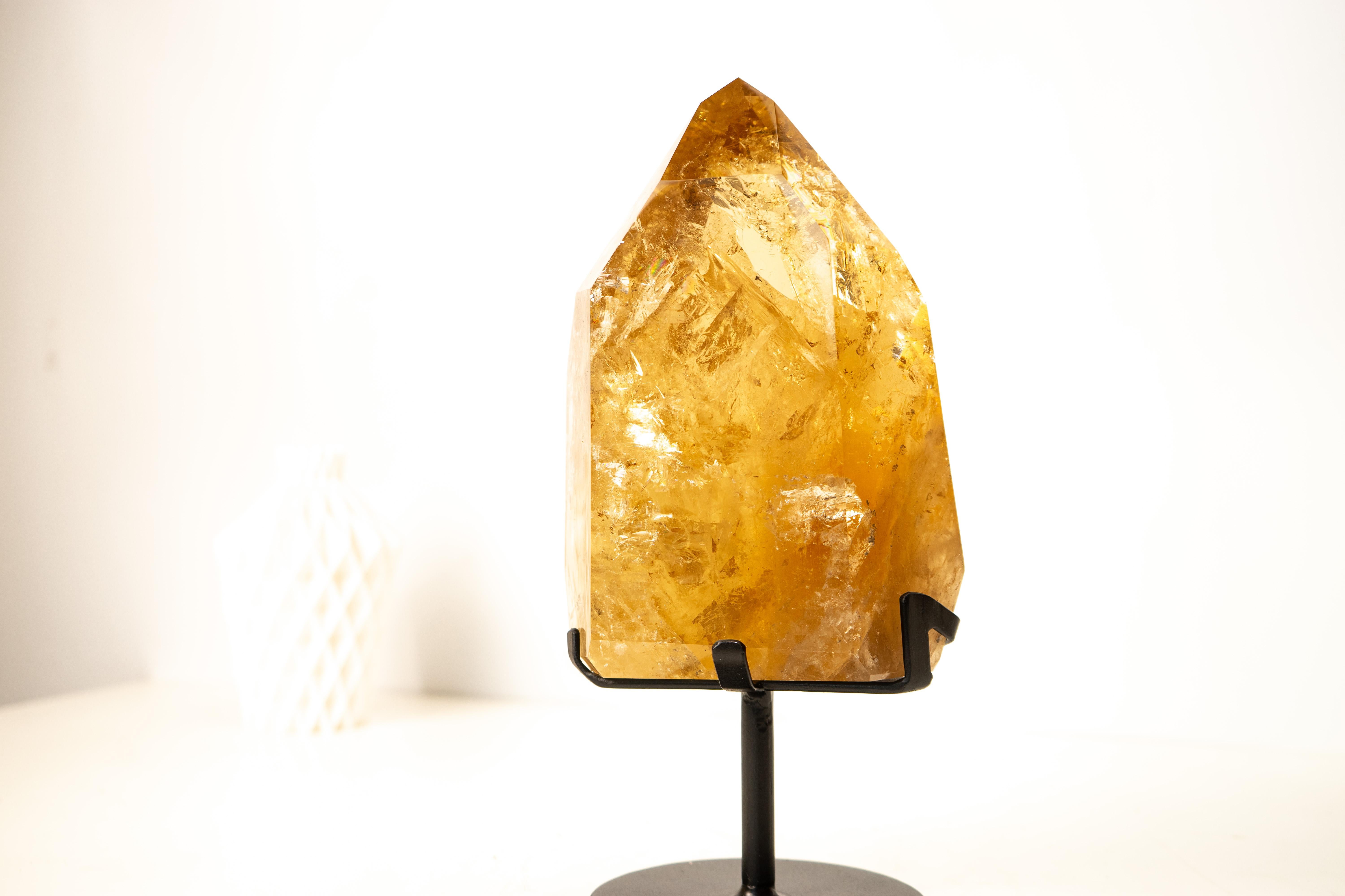 Großer natürlicher goldener Honig Citrin Kristall Punkt im Angebot 4