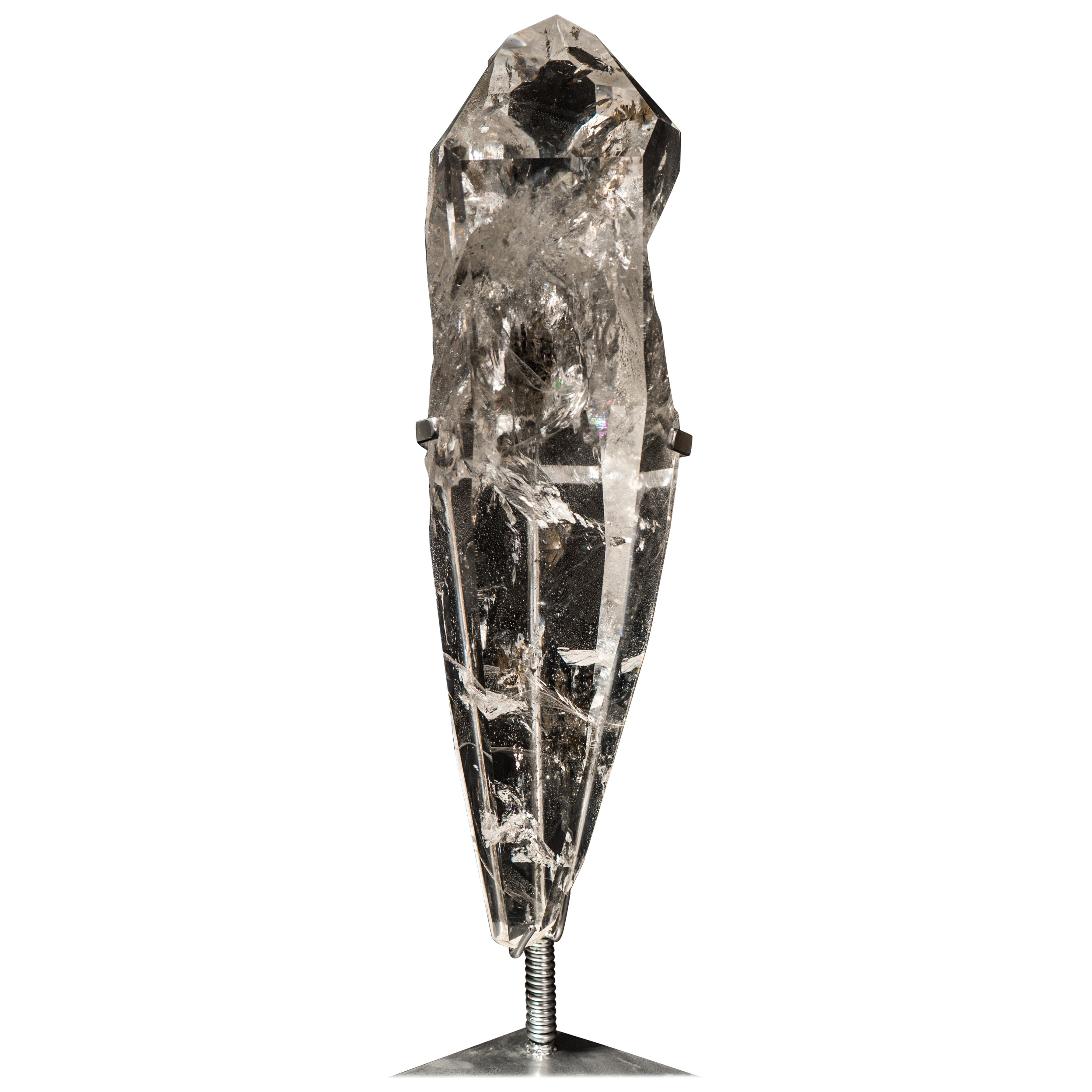 Grand quartz limuaire naturel, lapidé d'un cristal Diamantina de qualité AAA