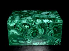 Grande boîte à bijoux en malachite naturelle:: 3 lb:: boîte à bijoux en pierre précieuse pleine plaque
