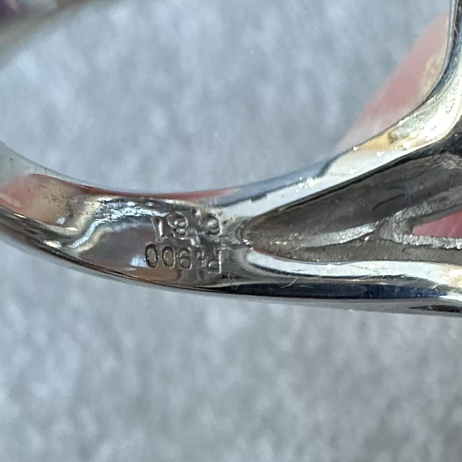 Large Natural Opal 6.81 carat and Diamond Ring in Platinum For Sale 1