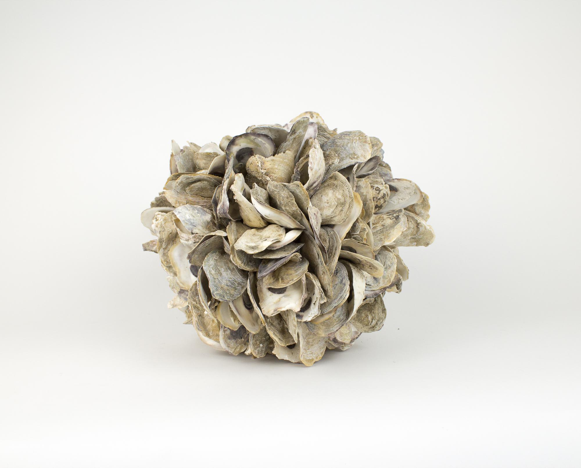 20th Century Large Natural Oyster Shell Sphere Sculpture