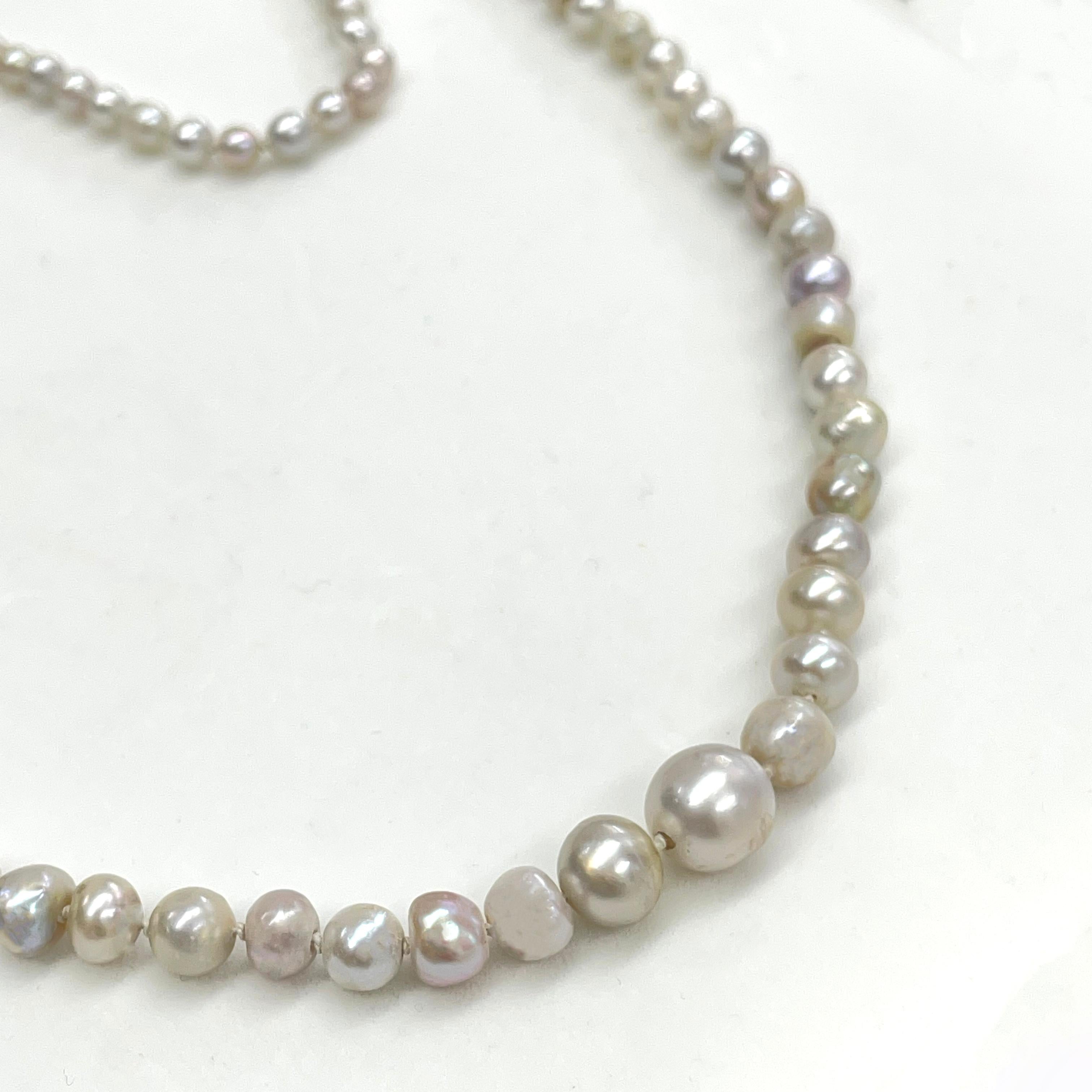 Modern Large Natural Saltwater Pearl Necklace