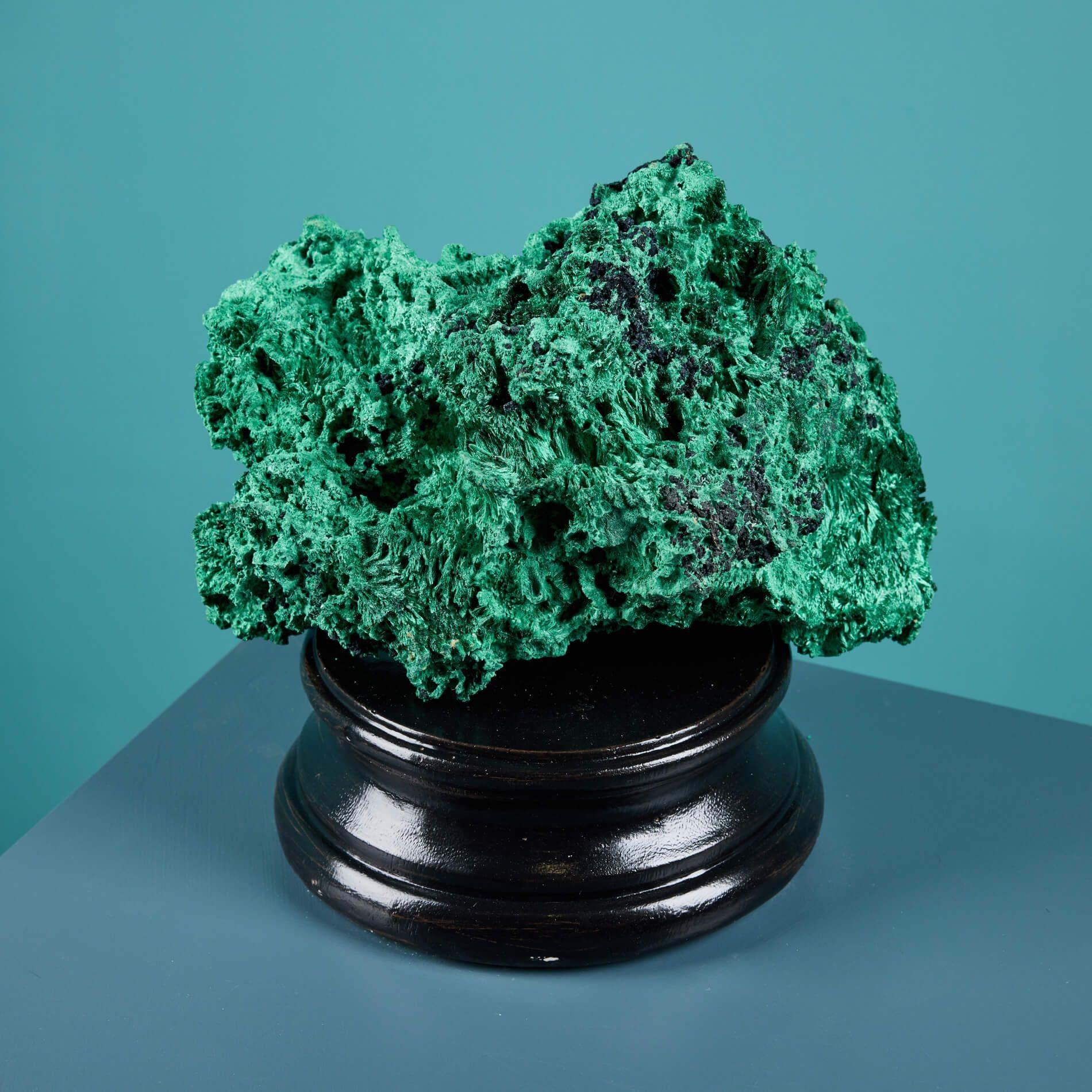 Congolese Large Natural Silky or Fibrous Malachite Specimen For Sale