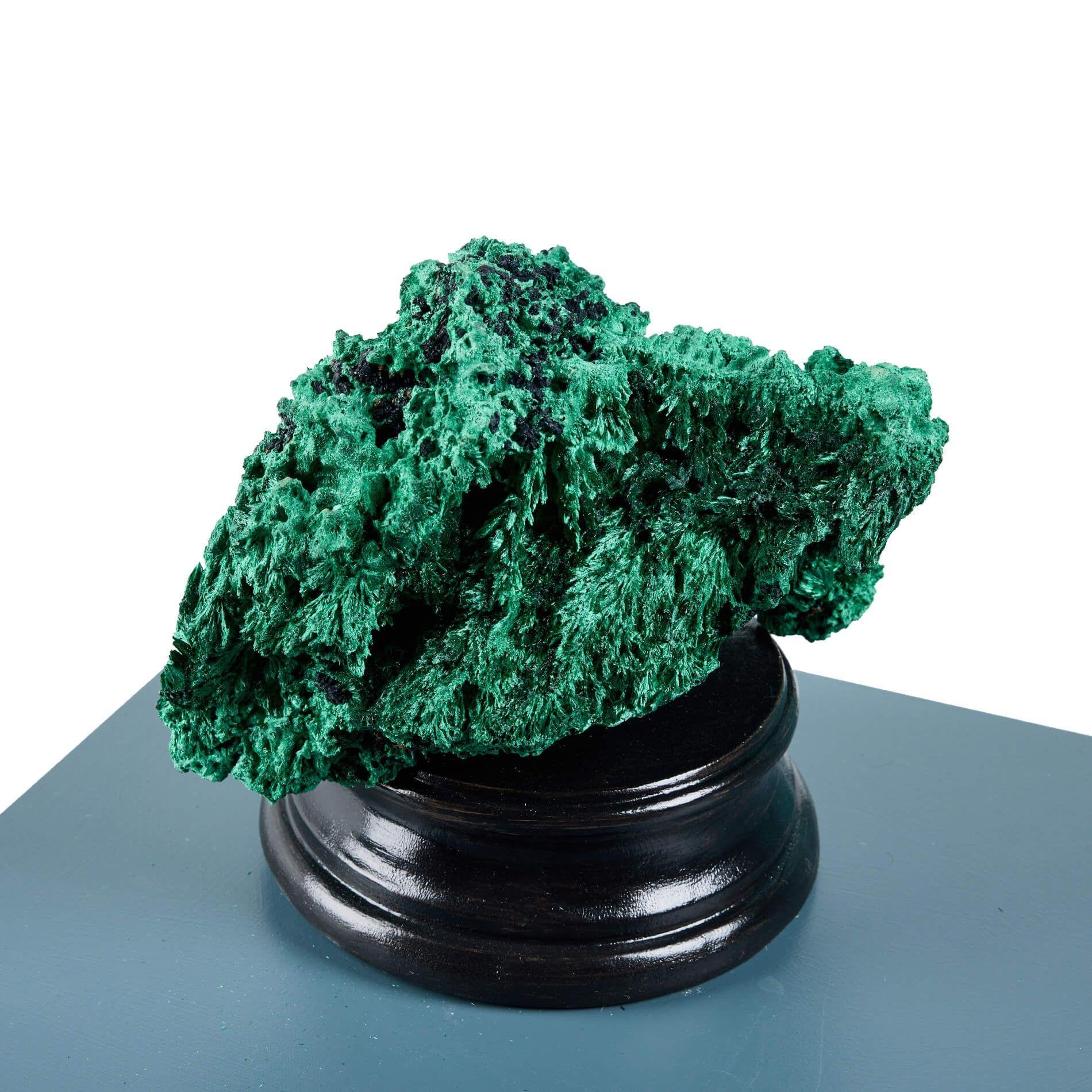 Large Natural Silky or Fibrous Malachite Specimen In Fair Condition For Sale In Wormelow, Herefordshire