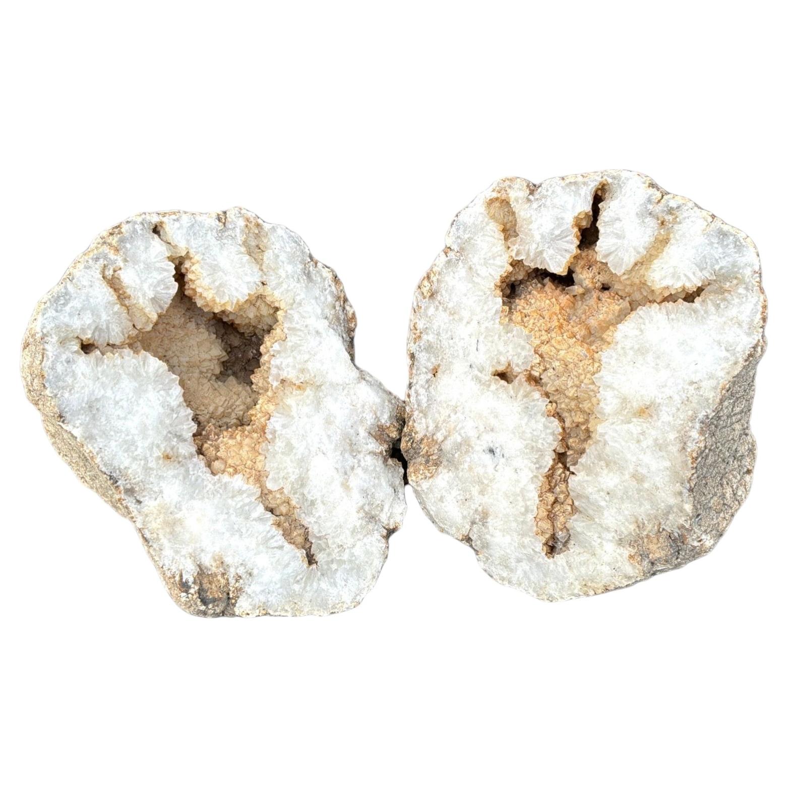 Large Natural Split Pair Crystal Quartz Geode #1