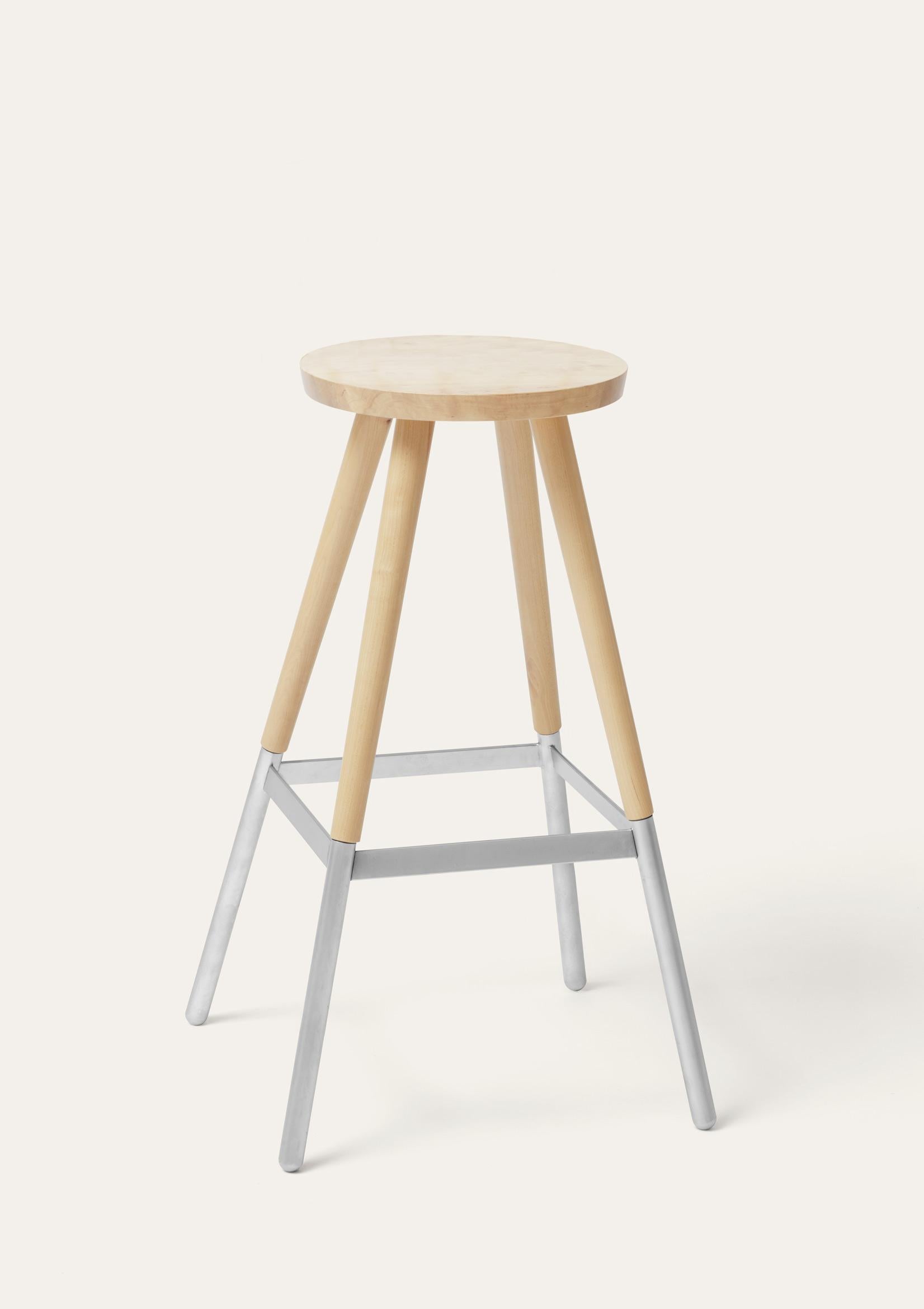 Large Natural Tupp stool by Storängen Design
Dimensions: D 45 x W 45 x H 82 cm
Materials: birch wood, nickel plated steel.
Also available in other colors and with backrest.

Give the bar some character! Tupp is avaliable in two heights, both