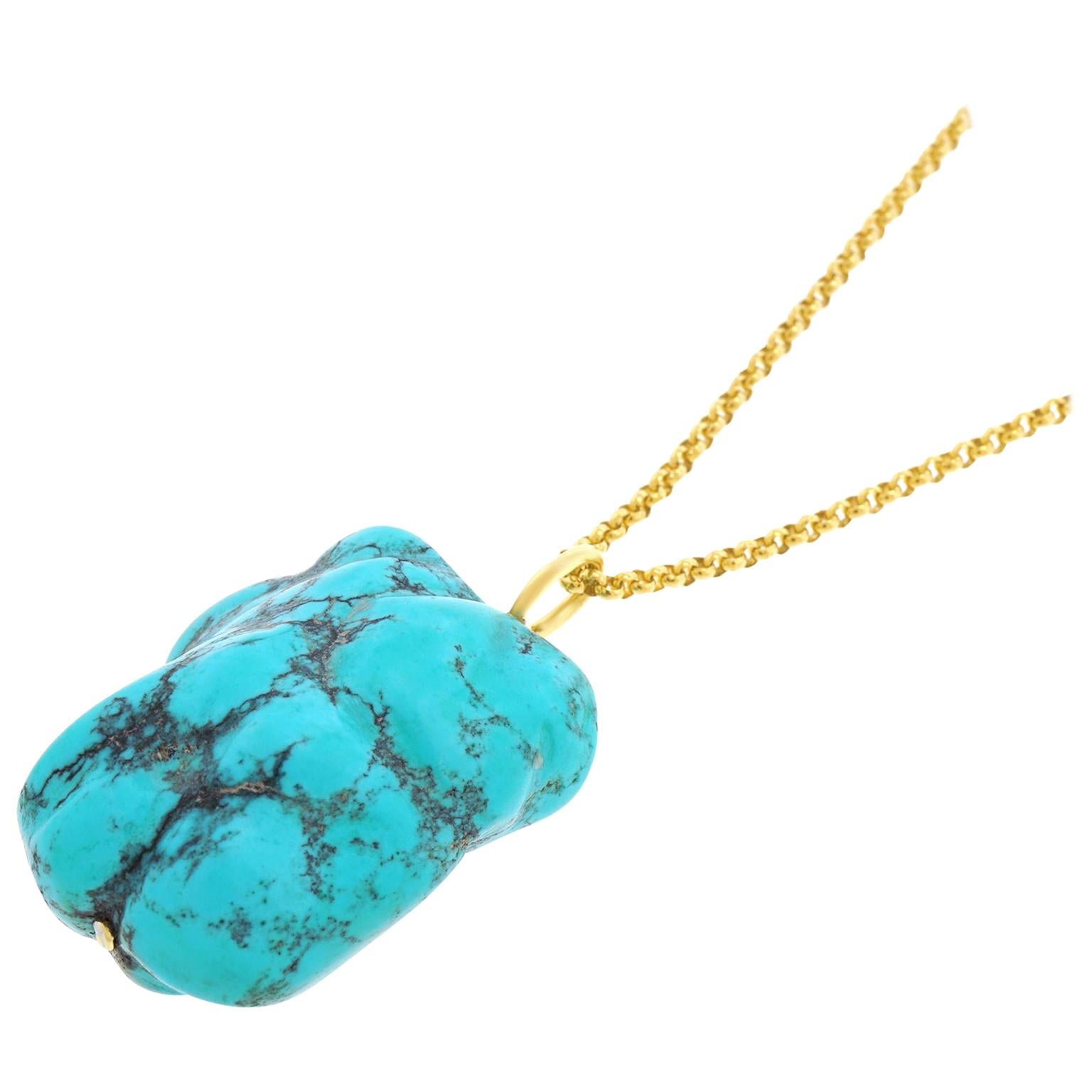 Large Natural Turquoise Pendant