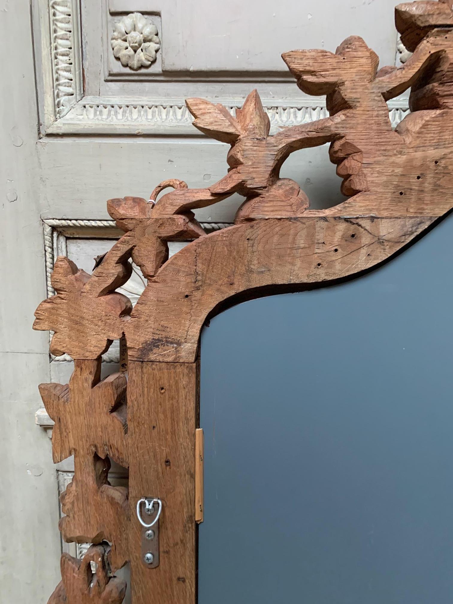 Large Naturalistic Carved Grape Cluster Trumeau Mirror For Sale 8