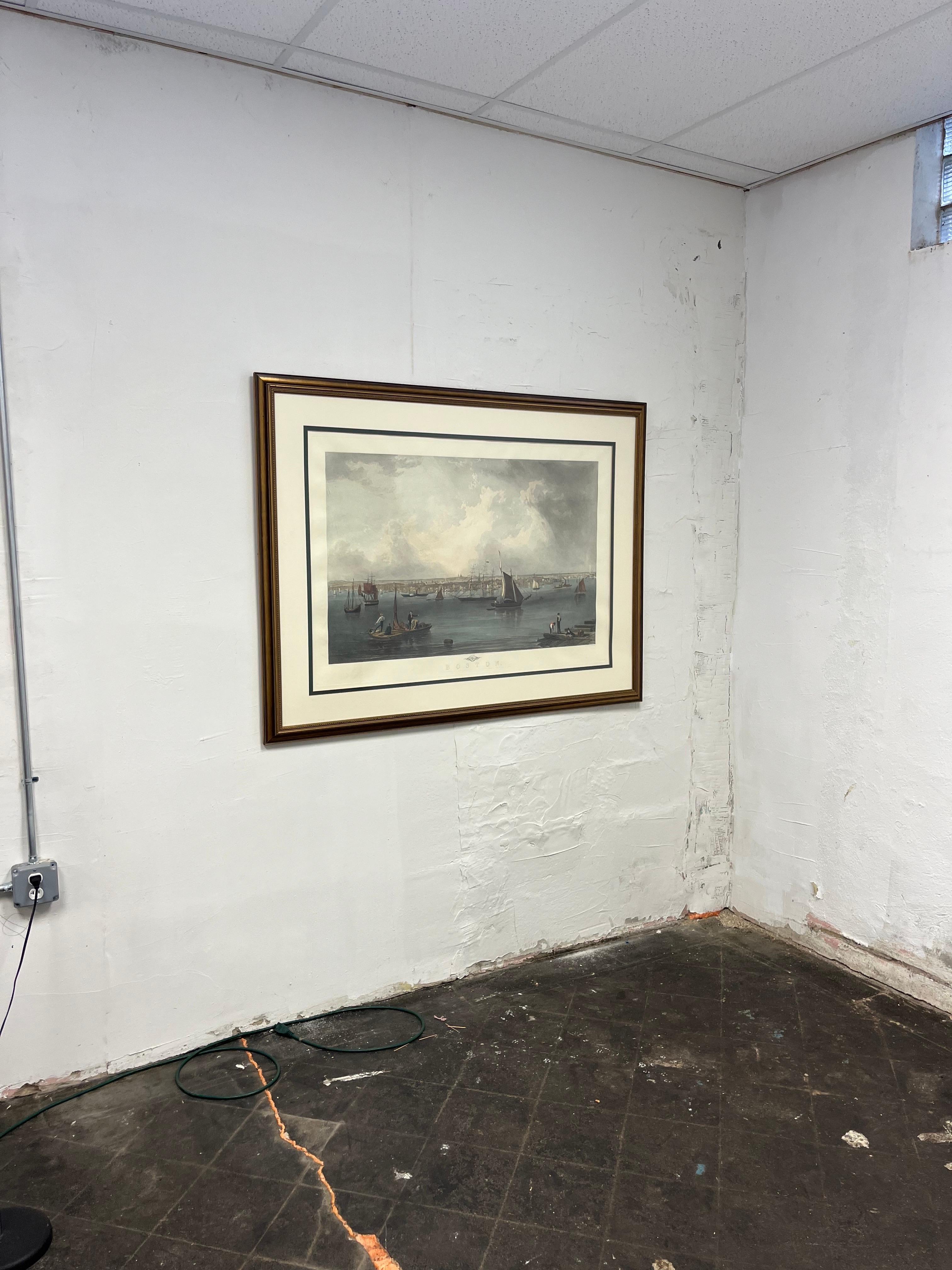Grand Boston nautique gravé par C. Mottram d'après l'aquarelle de J.W. Colline en vente 4