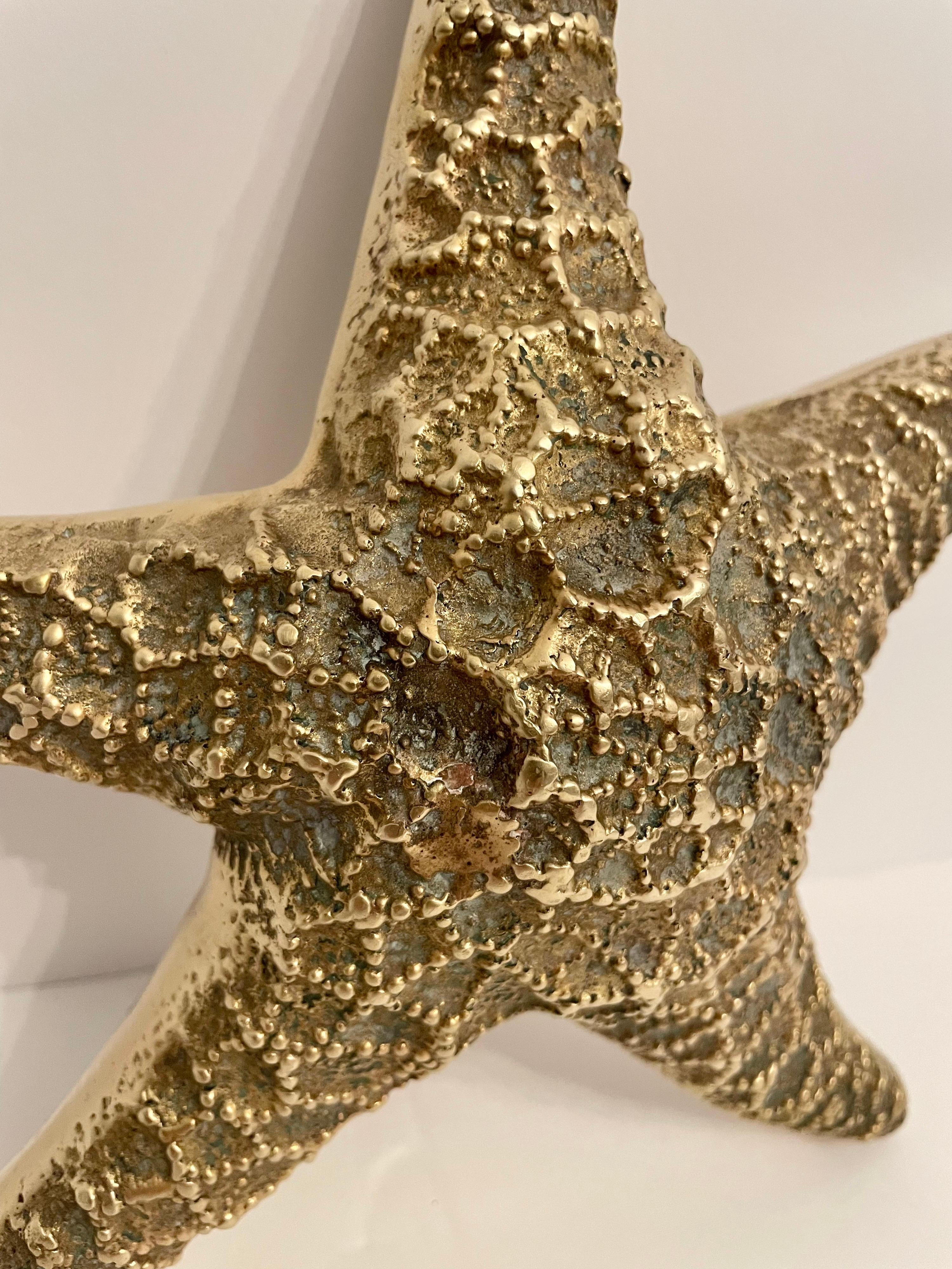 Cast Large Nautical Brass Starfish Paperweight