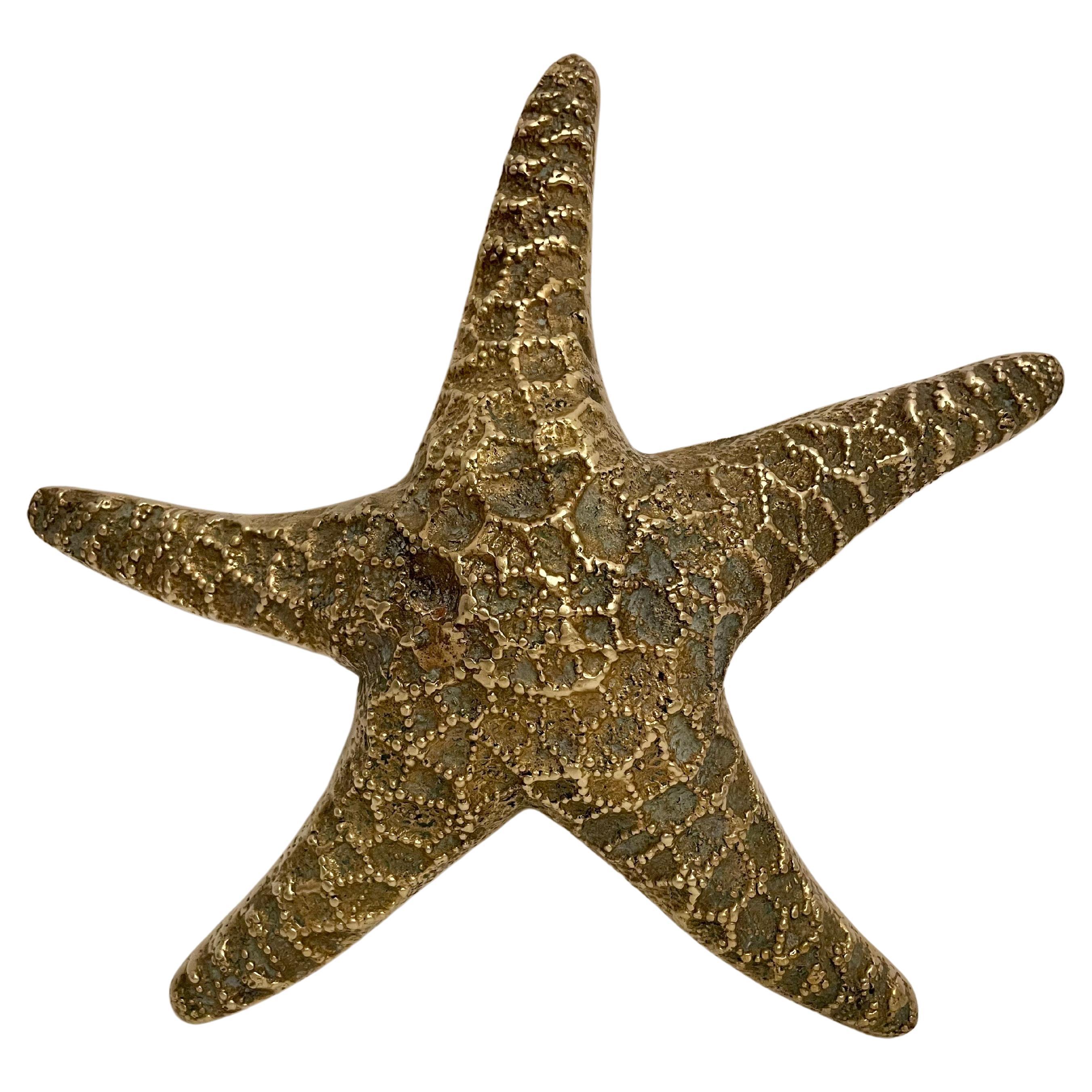 Large Nautical Brass Starfish Paperweight