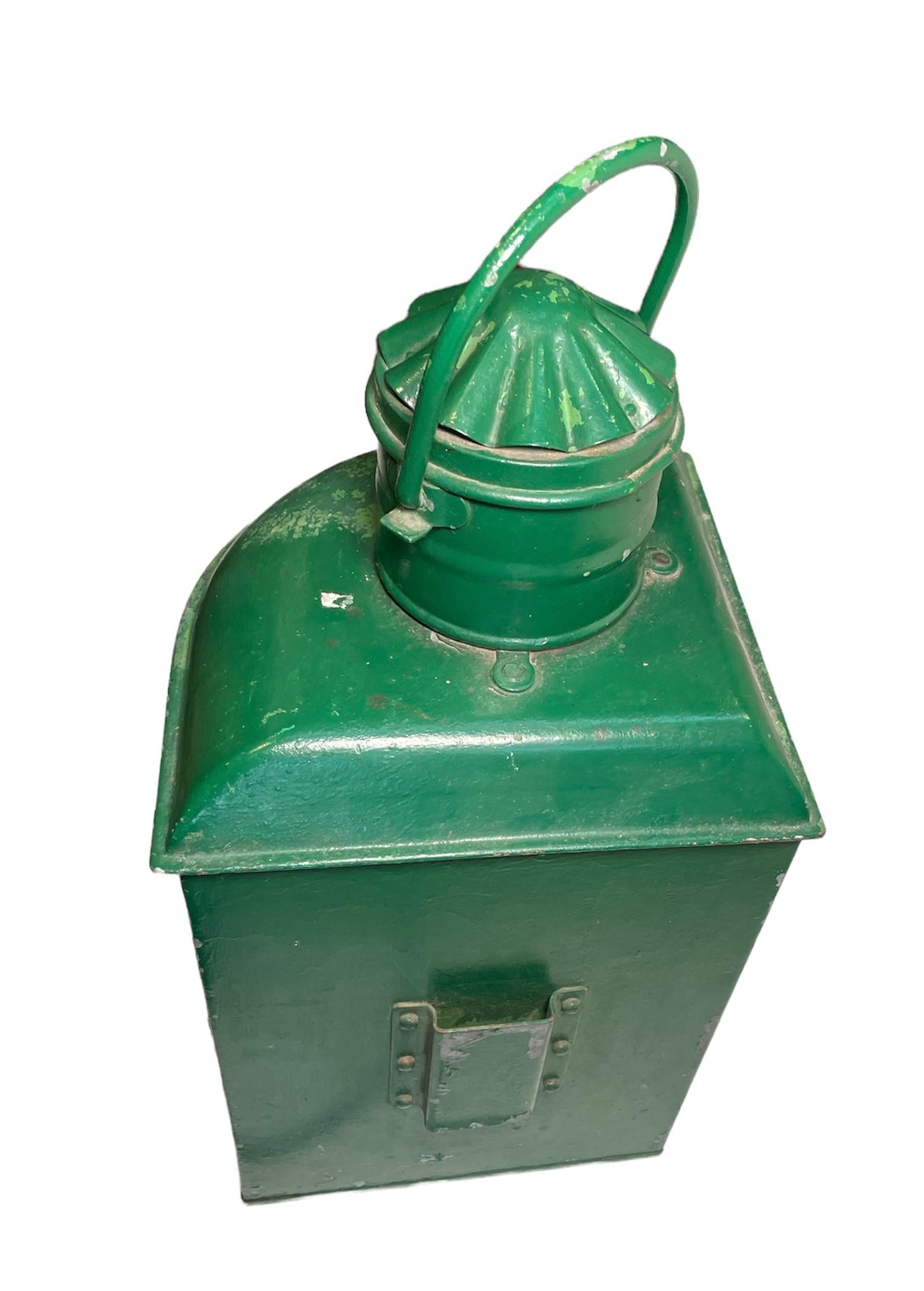 Large Nautical Metal Electrified Lantern For Sale 10