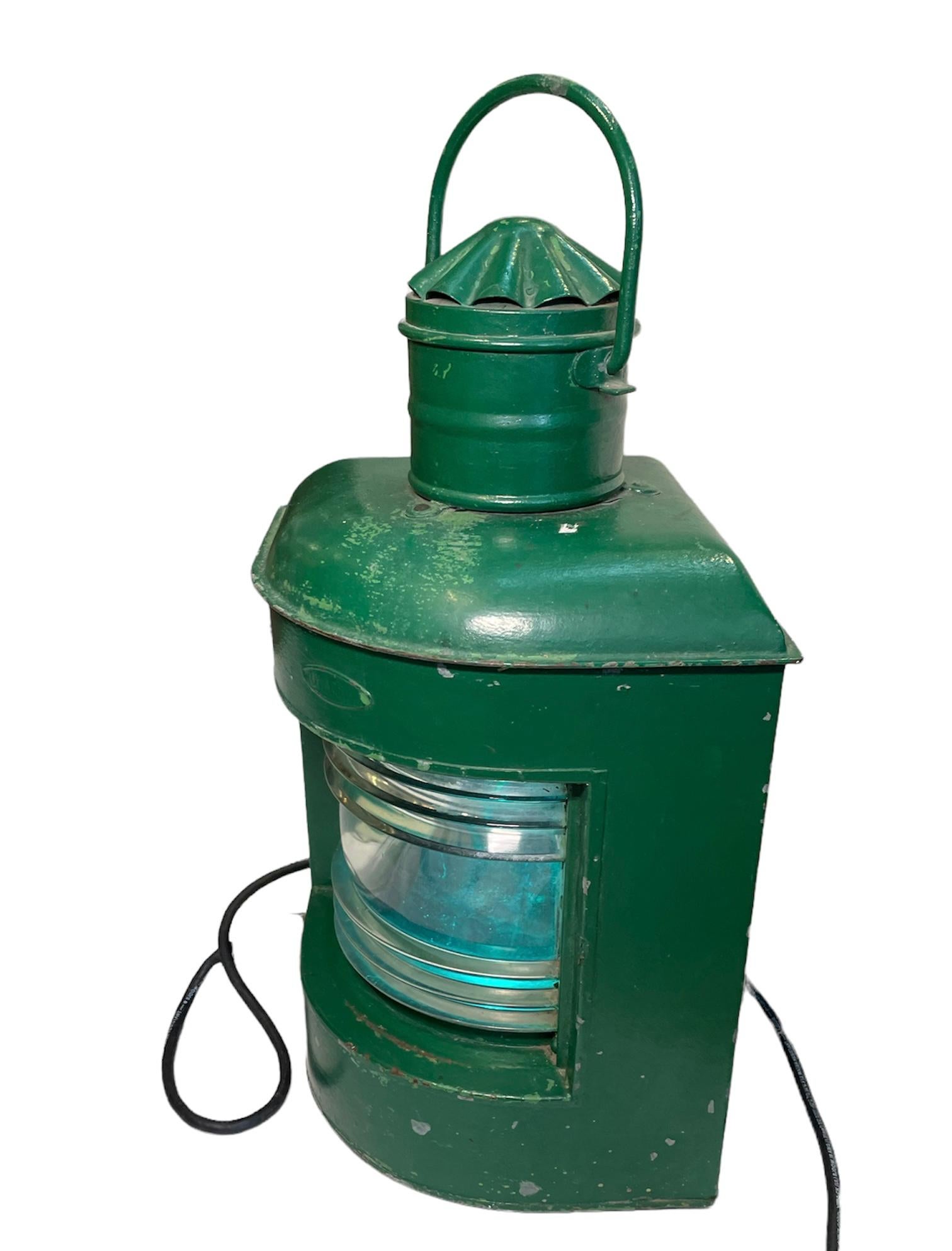 Dutch Large Nautical Metal Electrified Lantern For Sale