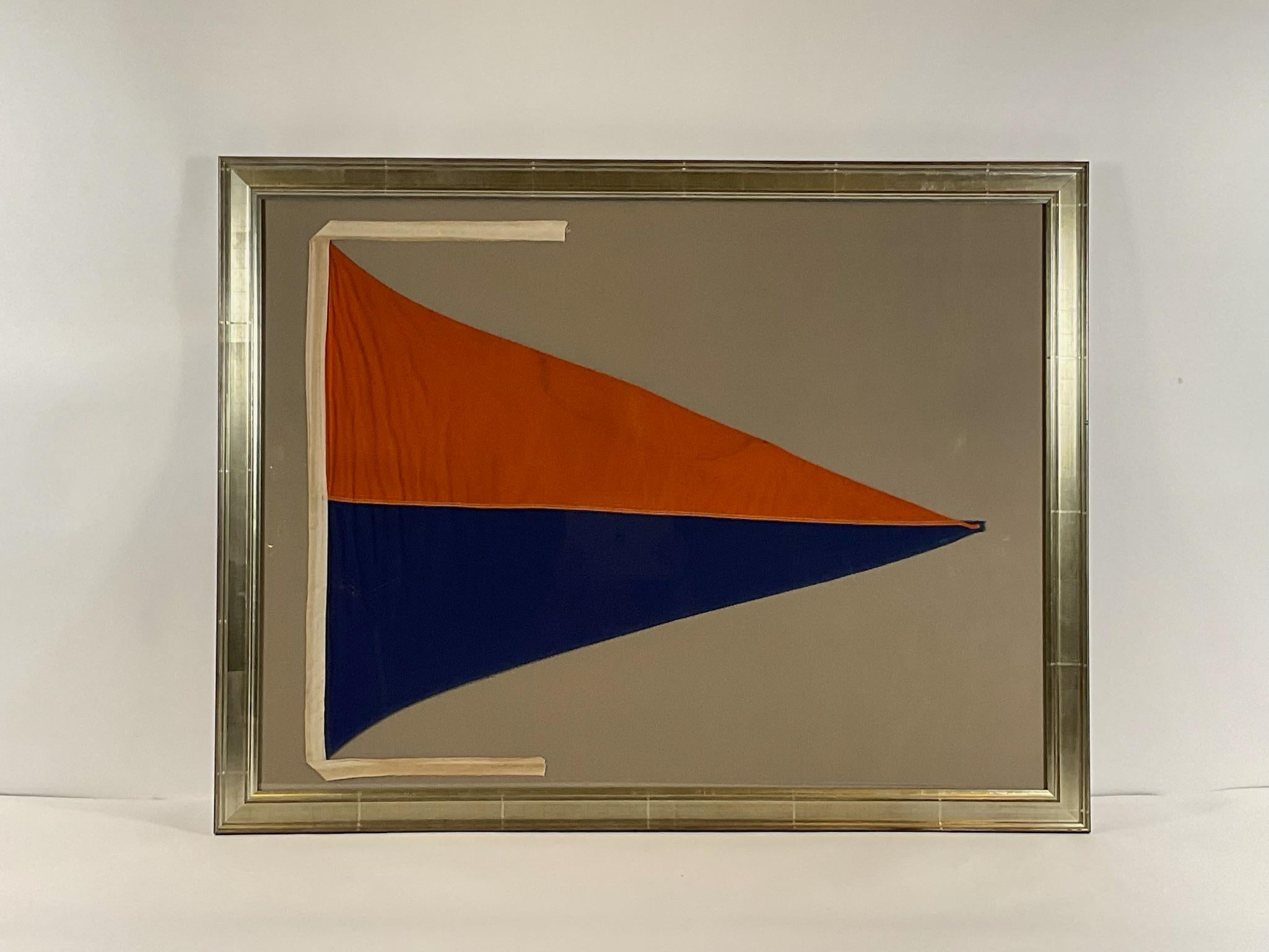 North American Large Nautical Signal Flag in Frame For Sale