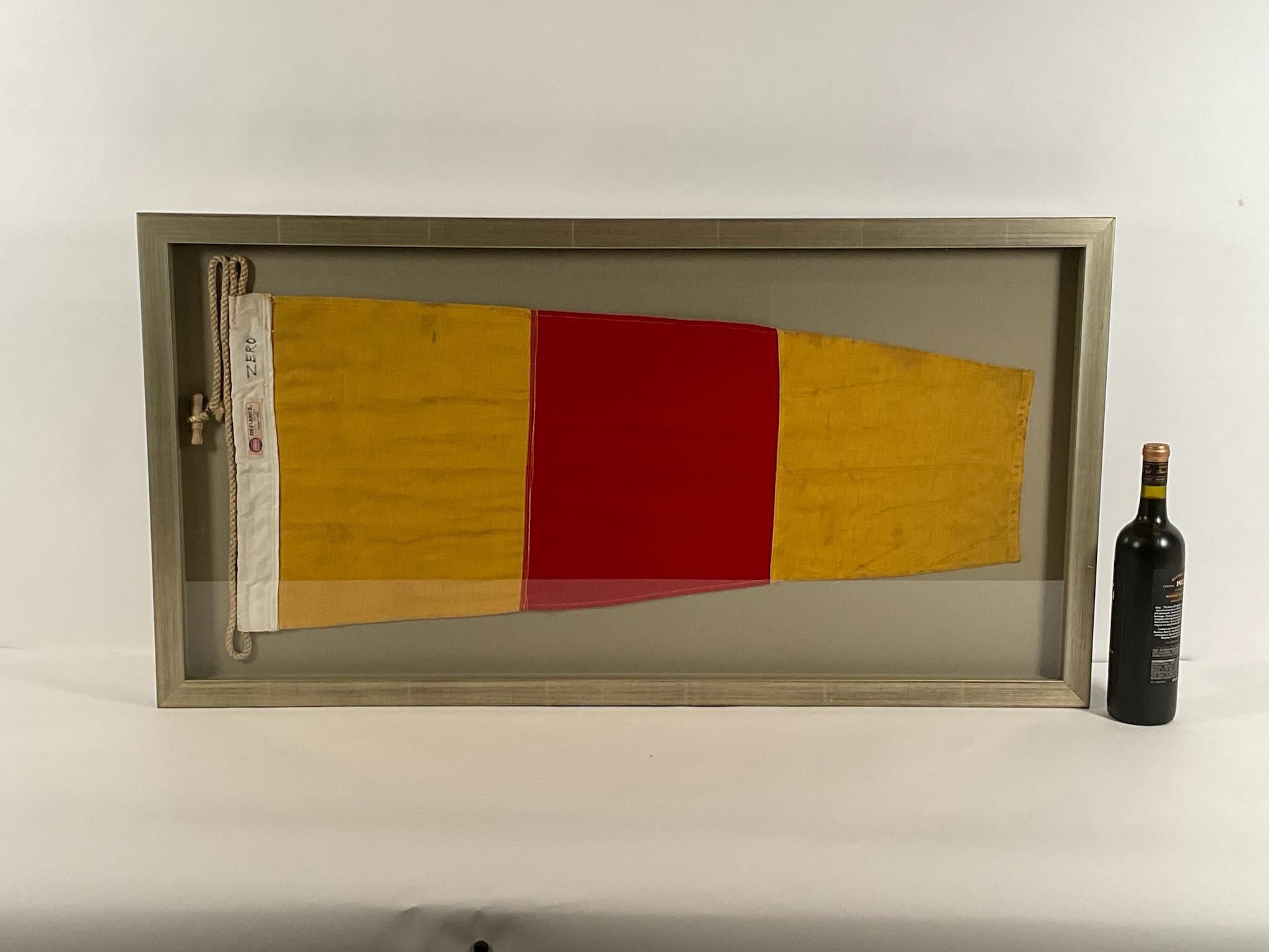 North American Large Nautical Signal Flag in Frame For Sale