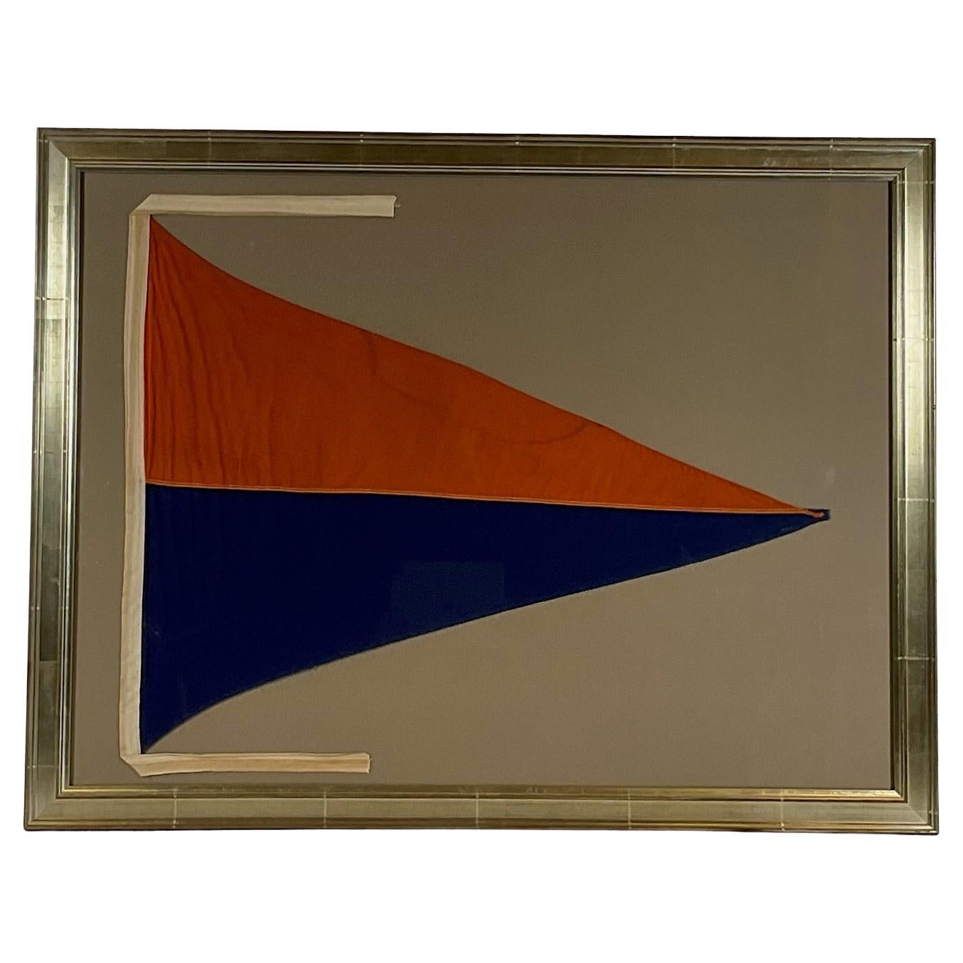 Large Nautical Signal Flag in Frame For Sale