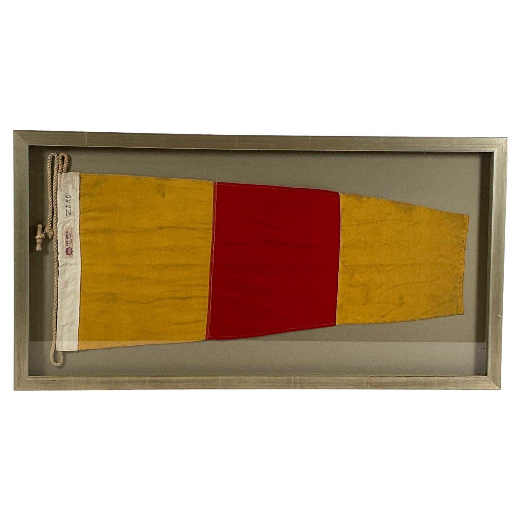 Large Nautical Signal Flag in Frame For Sale