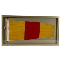 Used Large Nautical Signal Flag in Frame