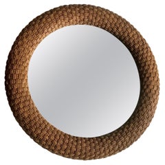 Used Large Nautical Woven Cord Large Circular Mirror by Lexington