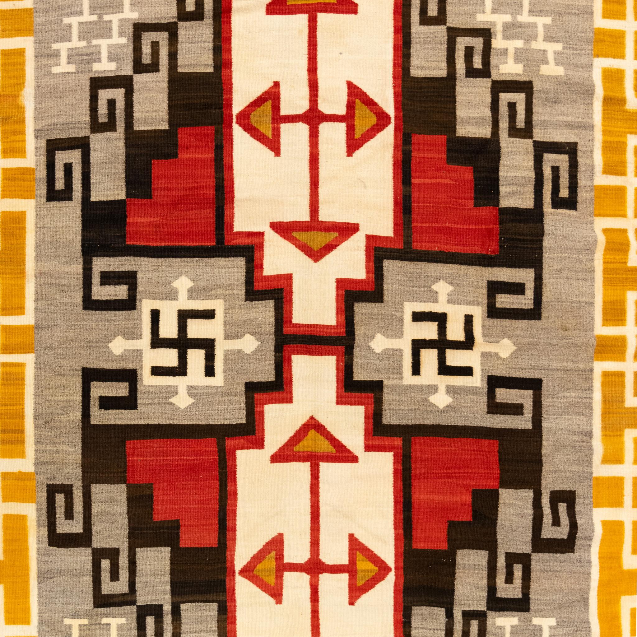Native American Large Navajo Crystal Area Weaving, circa 1920 For Sale