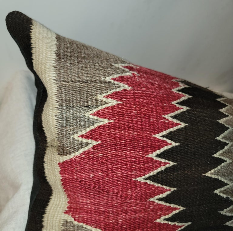 American Large Navajo Indian Weaving Bolster Pillow For Sale