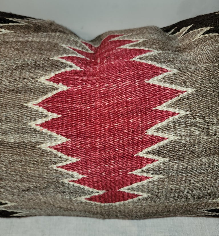 Hand-Woven Large Navajo Indian Weaving Bolster Pillow For Sale