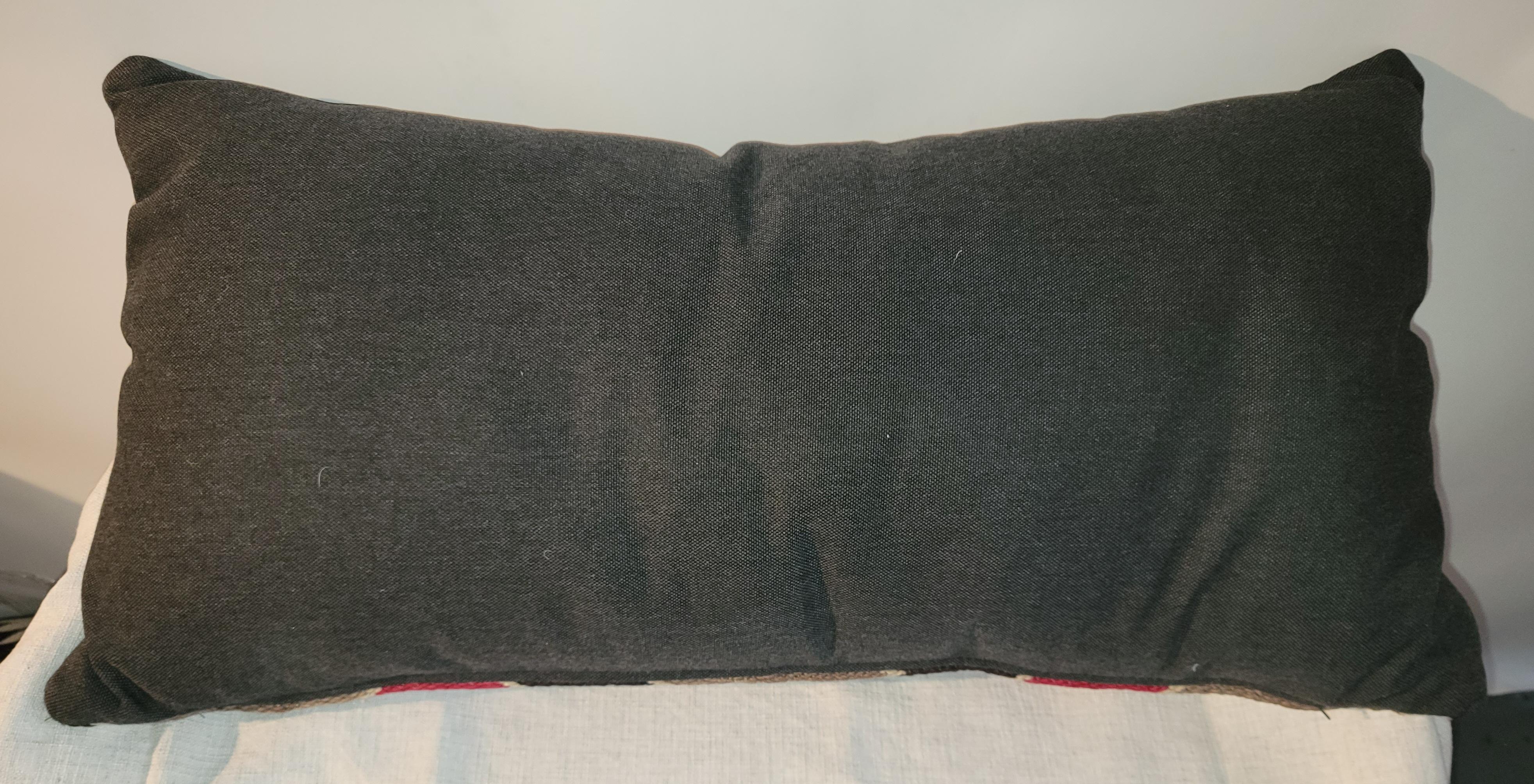 Large Navajo Indian Weaving Bolster Pillow In Good Condition For Sale In Los Angeles, CA