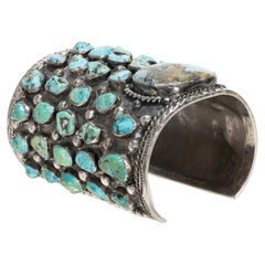 Large Navajo Kingman Turquoise Cuff