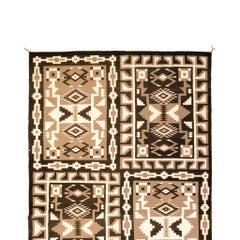 Large Navajo Storm Four Panel Rug Weaving