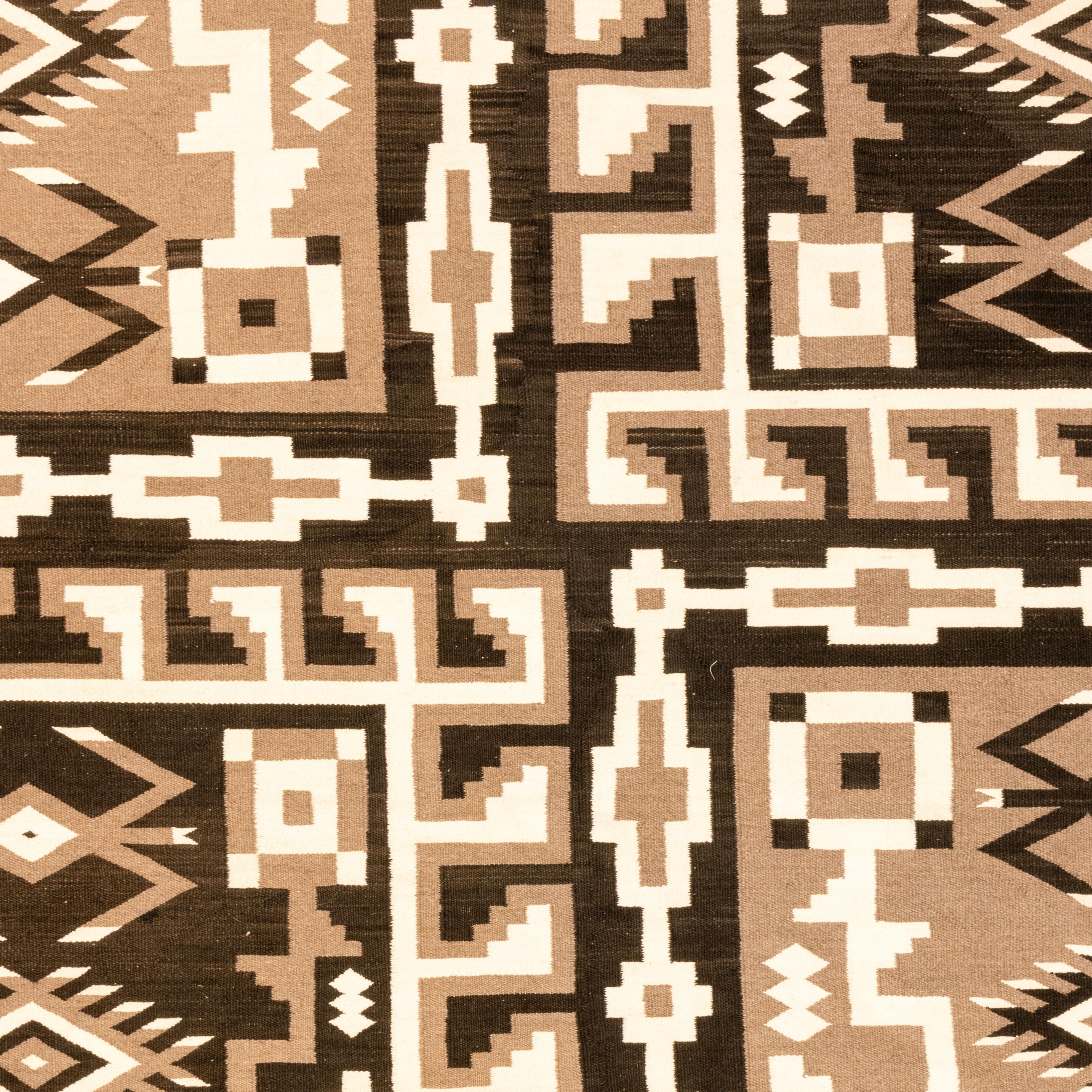 Hand-Woven Large Navajo Storm Four Panel Rug Weaving For Sale
