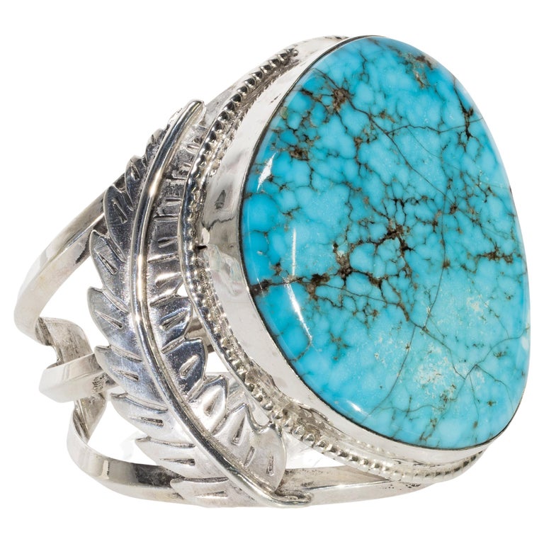 Large Navajo Turquoise Bracelet For Sale at 1stDibs