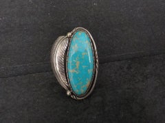 Large Navajo Turquoise Ring Fred Guerro