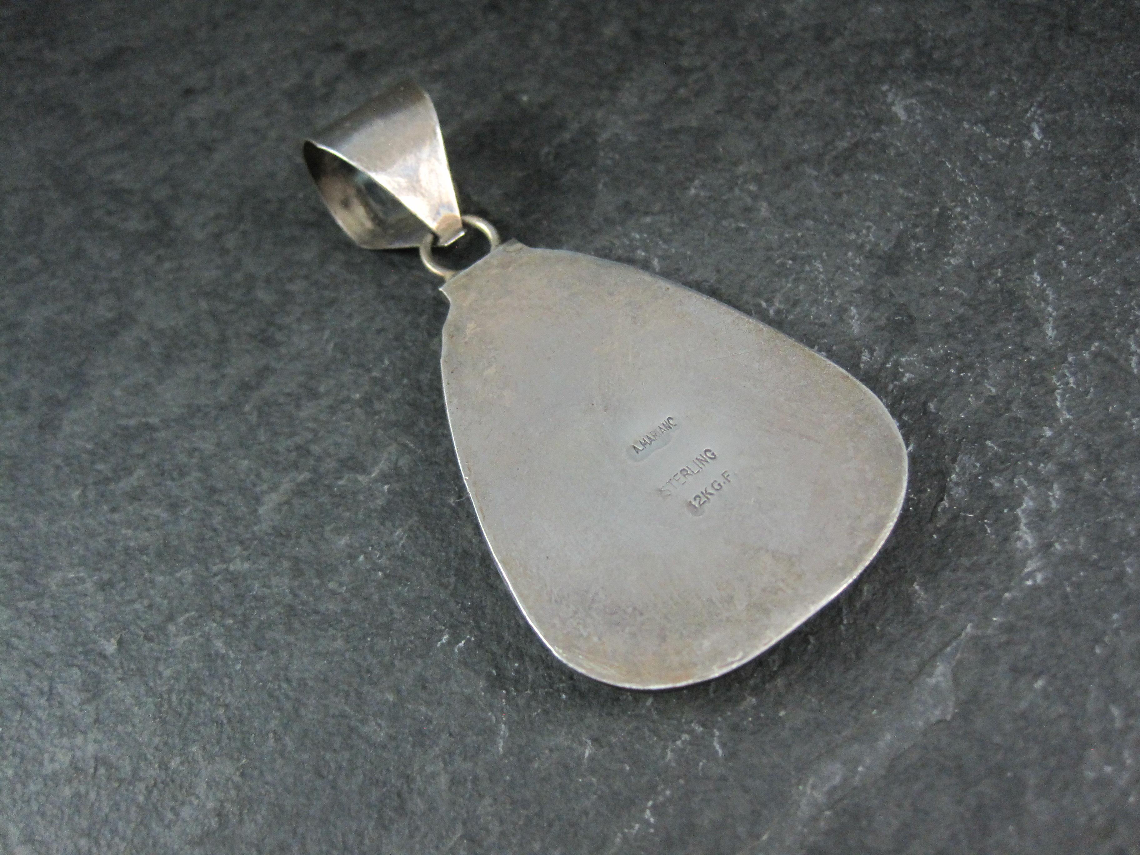 Grande ciondolo Navajo a forma di tartaruga e serpente in argento e oro 12 carati in vendita 5