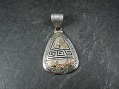 Large Navajo Turtle Lizard Snake Pendant Sterling Silver & 12K Gold Filled